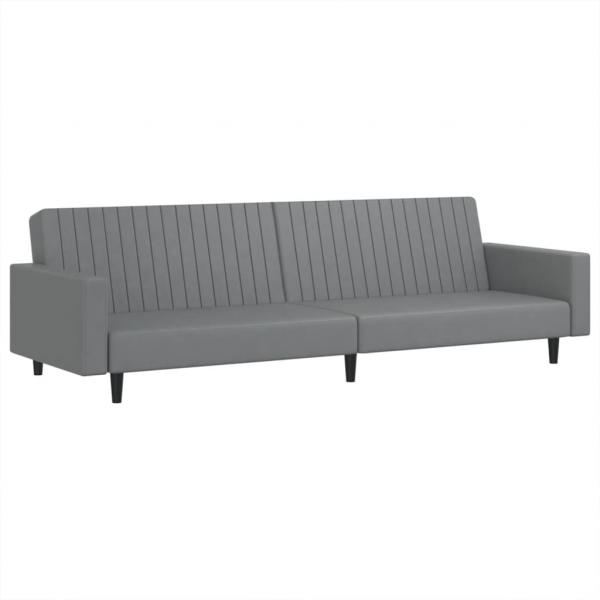 Schlafsofa 2-Sitzer Grau Kunstleder