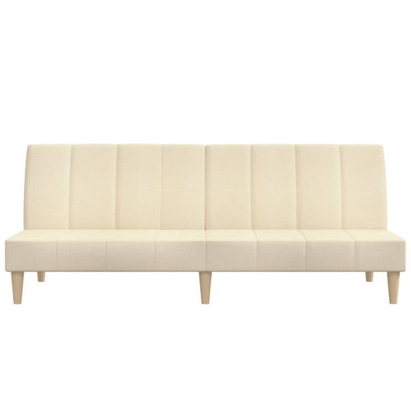 Schlafsofa 2-Sitzer Creme Stoff