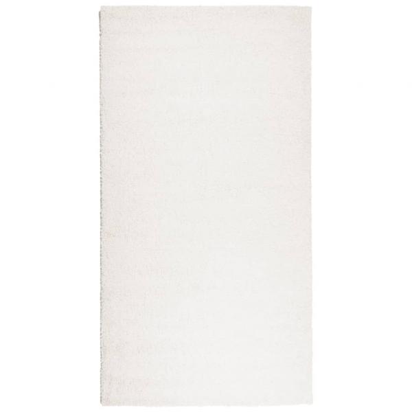 Teppich Shaggy Hochflor Modern Creme 80x150 cm