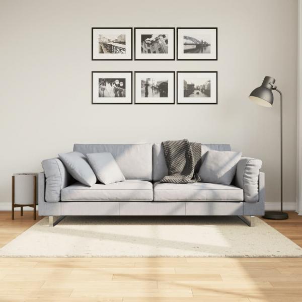 ARDEBO.de - Teppich Shaggy Hochflor Modern Creme 120x170 cm