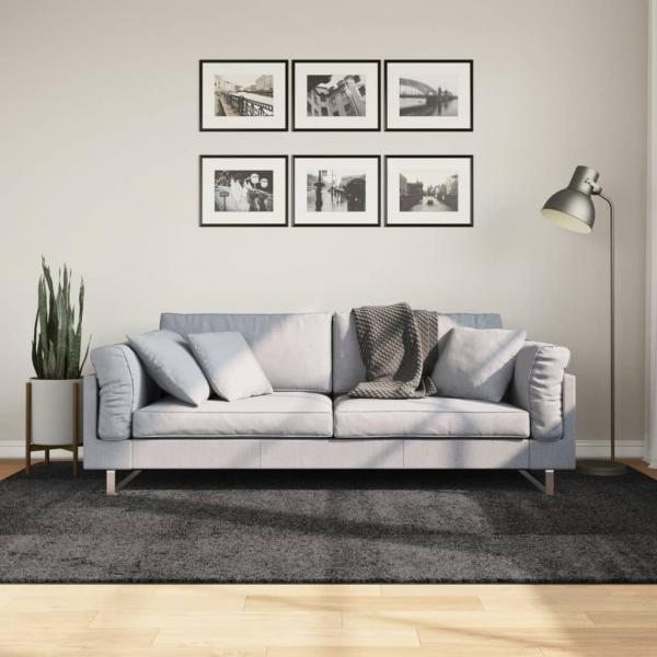 ARDEBO.de - Teppich Shaggy Hochflor Modern Anthrazit 160x230 cm