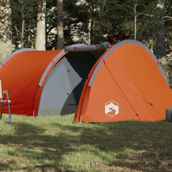 ARDEBO.de - Tunnelzelt 4 Personen Orange Wasserdicht