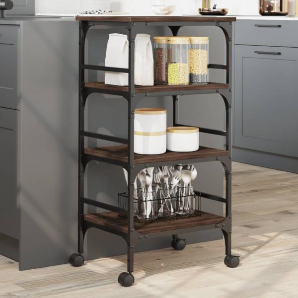 ARDEBO.de - Küchenwagen Braun Eichen-Optik 45x35x89,5 cm Holzwerkstoff
