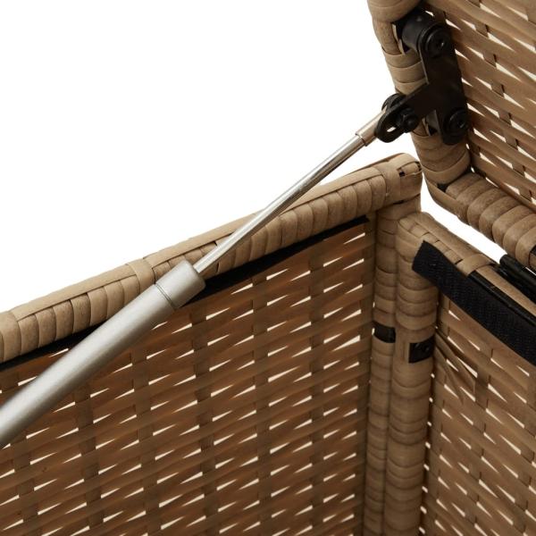 Gartentruhe mit Rollen Beige 283L Poly Rattan