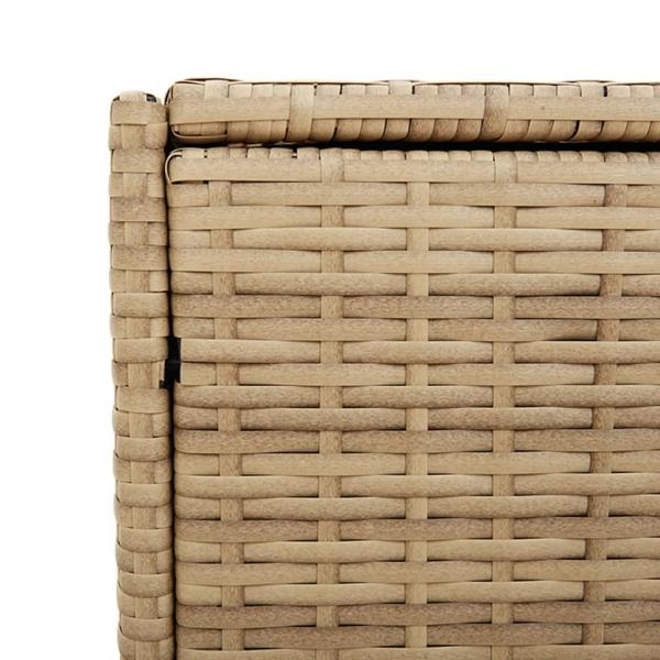 Gartentruhe mit Rollen Beige 283L Poly Rattan