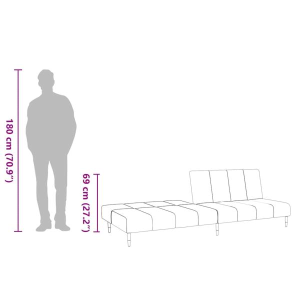 Schlafsofa 2-Sitzer Dunkelgrau Samt