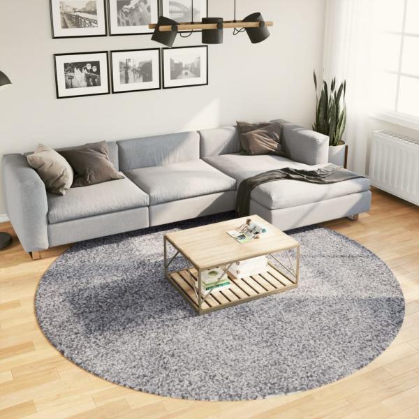 ARDEBO.de - Teppich Shaggy Hochflor Modern Blau Ø 240 cm
