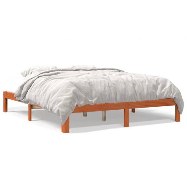 ARDEBO.de - Massivholzbett ohne Matratze Wachsbraun 180x200 Kiefernholz