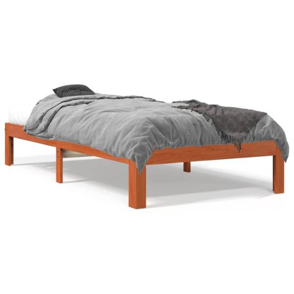 ARDEBO.de - Massivholzbett ohne Matratze Wachsbraun 100x200 Kiefernholz