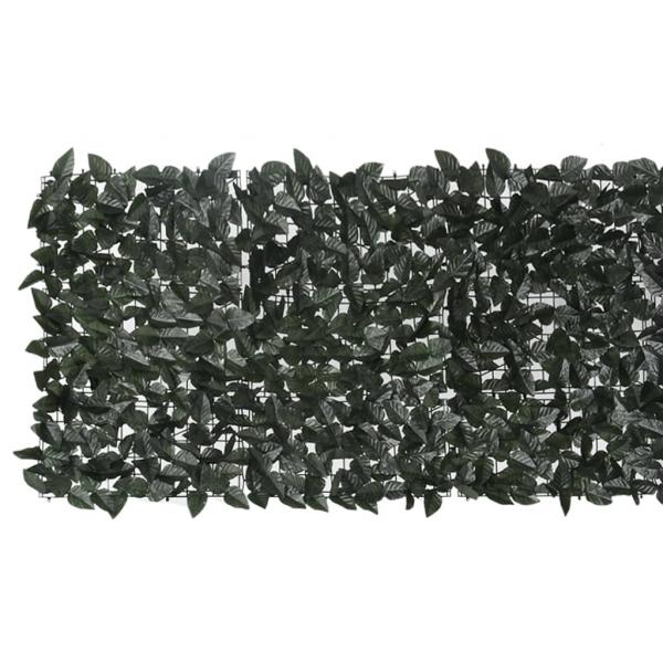 Balkon-Sichtschutz mit Dunkelgrünen Blättern 300x75 cm  