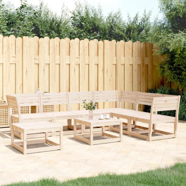 ARDEBO.de - 7-tlg. Garten-Lounge-Set Massivholz Kiefer