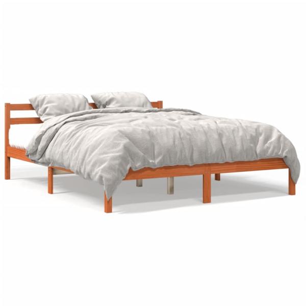 ARDEBO.de - Massivholzbett ohne Matratze Wachsbraun 180x200 Kiefernholz