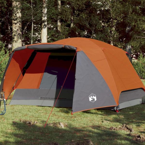 ARDEBO.de - Campingzelt mit Vorzelt 4 Personen Orange Wasserdicht