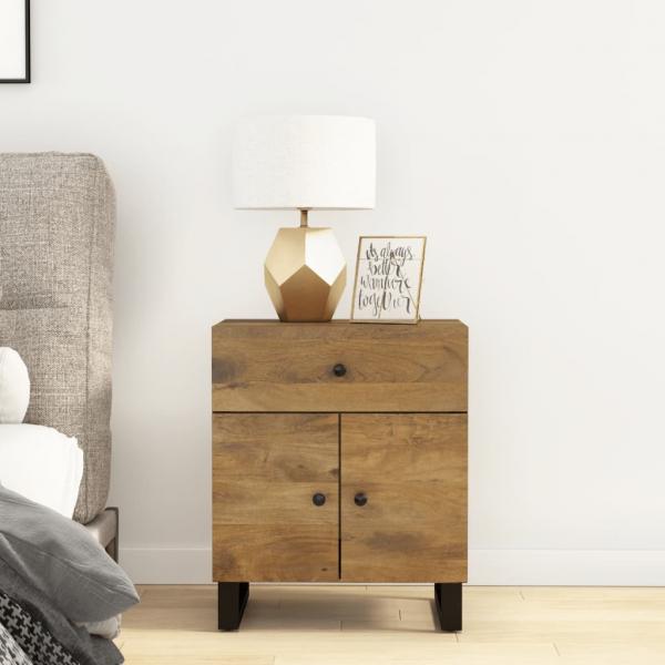 ARDEBO.de - Nachttisch 50x33x60 cm Massivholz Mango & Holzwerkstoff