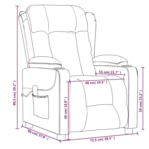 Massagesessel Elektrisch Dunkelgrau Stoff