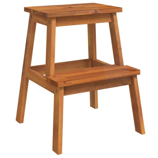 Tritthocker mit 2 Stufen 40x38x50 cm Massivholz Akazie