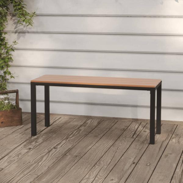 ARDEBO.de - Gartenbank 110 cm Stahl und WPC Braun und Schwarz