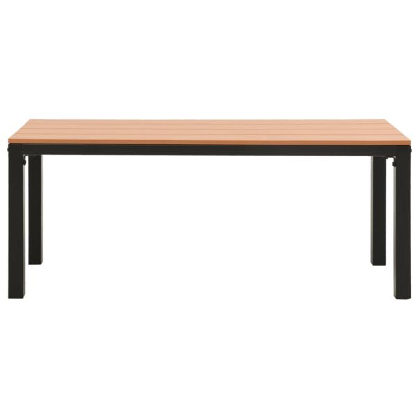 Gartenbank 110 cm Stahl und WPC Braun und Schwarz