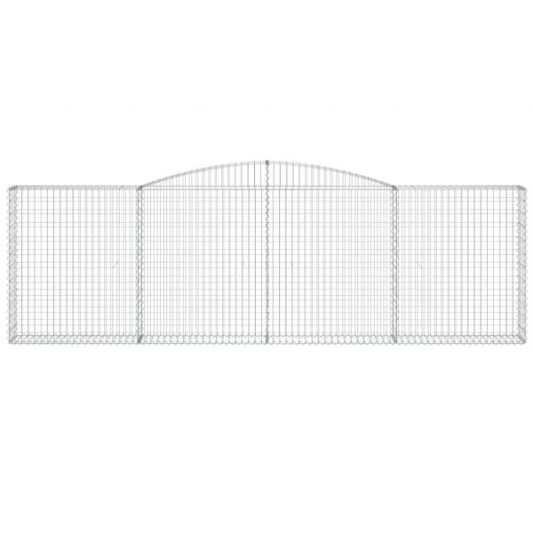 Gabionen mit Hochbogen 8 Stk. 400x30x120/140cm Verzinktes Eisen