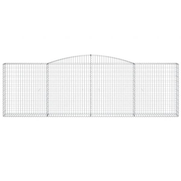Gabionen mit Hochbogen 10Stk. 400x30x120/140cm Verzinktes Eisen