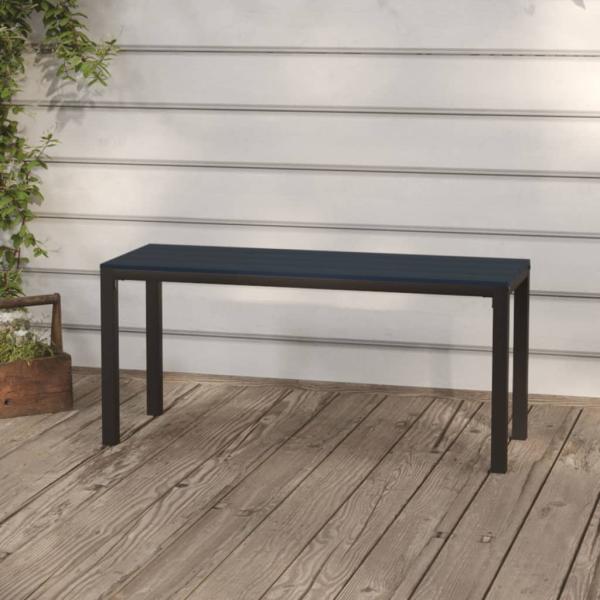 ARDEBO.de - Gartenbank 110 cm Stahl und WPC Schwarz