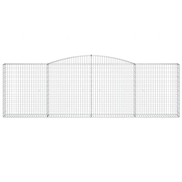 Gabionen mit Hochbogen 7 Stk. 400x30x120/140cm Verzinktes Eisen