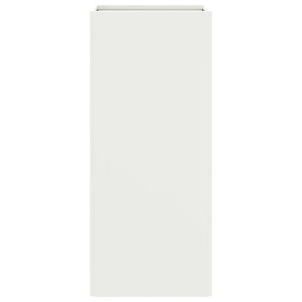 Pflanzkübel Weiß 32x27,5x75 cm Kaltgewalzter Stahl
