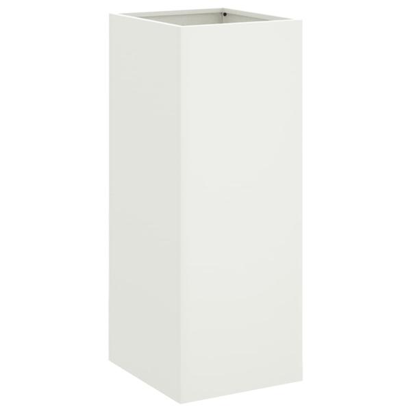 Pflanzkübel Weiß 32x27,5x75 cm Kaltgewalzter Stahl