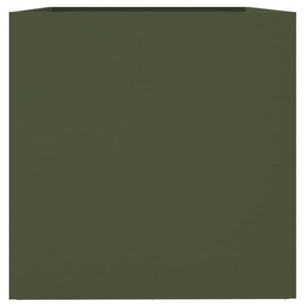 Pflanzkübel Olivgrün 62x40x39 cm Kaltgewalzter Stahl