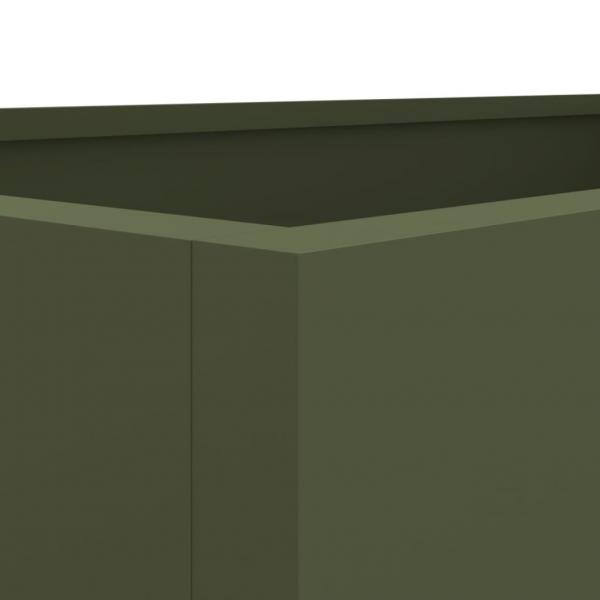 Pflanzkübel Olivgrün 62x40x39 cm Kaltgewalzter Stahl