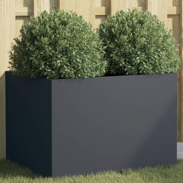 ARDEBO.de - Pflanzkübel Anthrazit 62x47x46 cm Kaltgewalzter Stahl