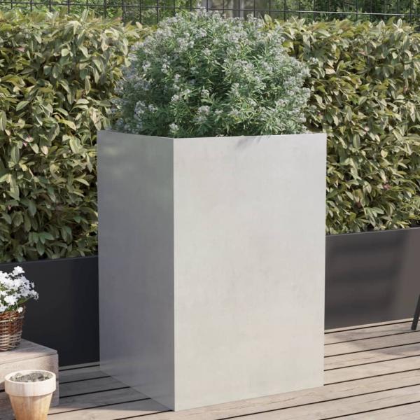 ARDEBO.de - Pflanzkübel Silbern 52x48x75 cm Edelstahl