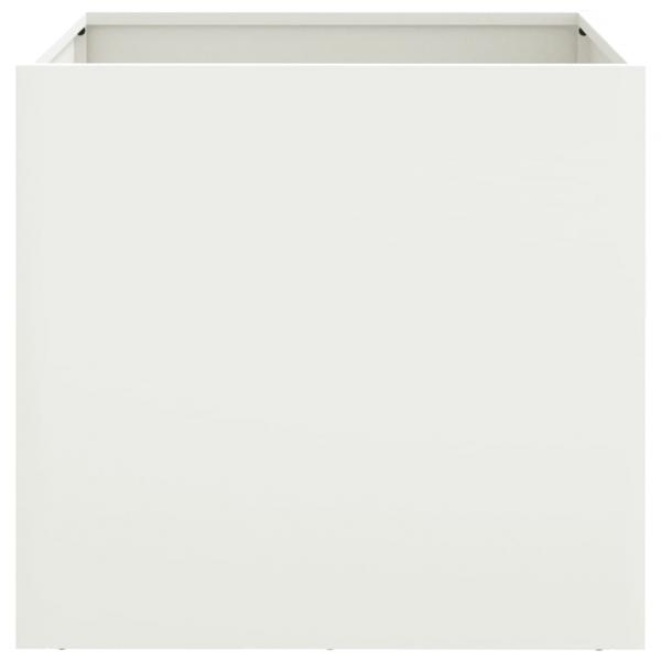 Pflanzkübel Weiß 49x47x46 cm Kaltgewalzter Stahl
