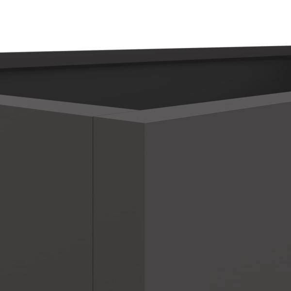 Pflanzkübel Schwarz 62x30x29 cm Kaltgewalzter Stahl