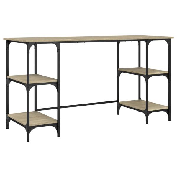 Schreibtisch Sonoma-Eiche 140x50x75 cm Metall Holzwerkstoff