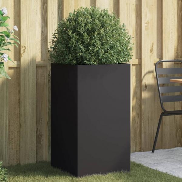 ARDEBO.de - Pflanzkübel Schwarz 42x38x75 cm Kaltgewalzter Stahl