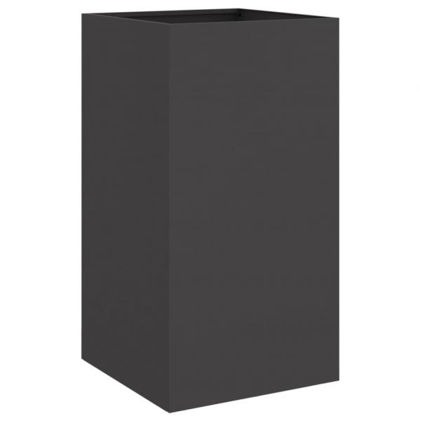 Pflanzkübel Schwarz 42x38x75 cm Kaltgewalzter Stahl