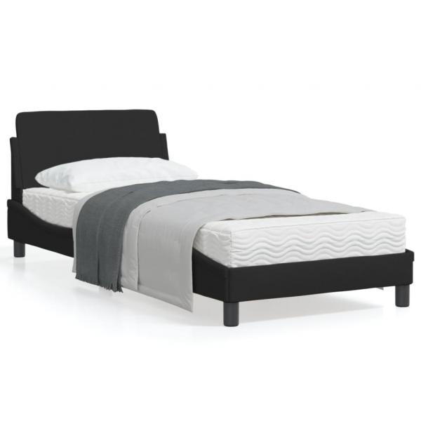 ARDEBO.de - Bettgestell mit Kopfteil Schwarz 90x190 cm Stoff