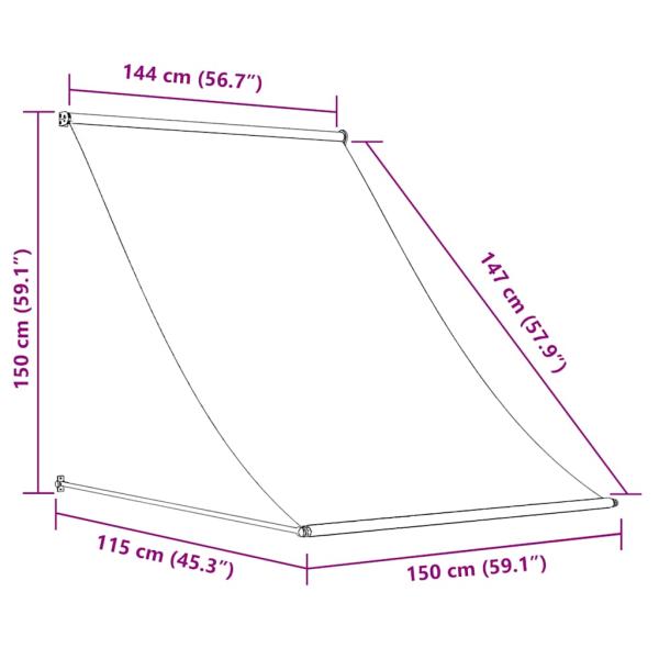 Einziehbare Markise 150×150 cm Gelb und Weiß