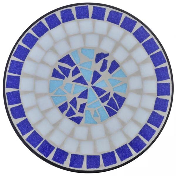 Beistelltisch Mosaik Blau und Weiß