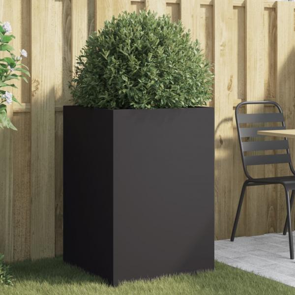 ARDEBO.de - Pflanzkübel Schwarz 52x48x75 cm Kaltgewalzter Stahl