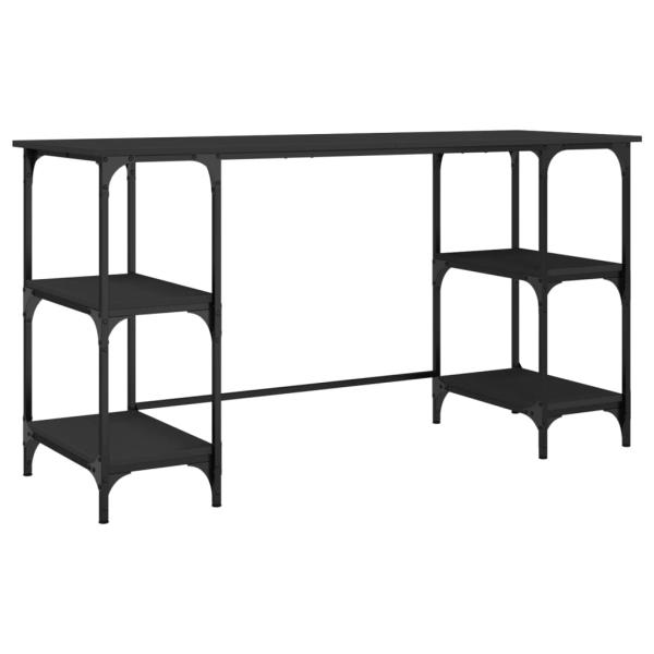 ARDEBO.de - Schreibtisch Schwarz 140x50x75 cm Metall und Holzwerkstoff