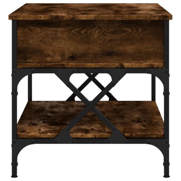 Couchtisch Räuchereiche 70x50x50 cm Holzwerkstoff und Metall
