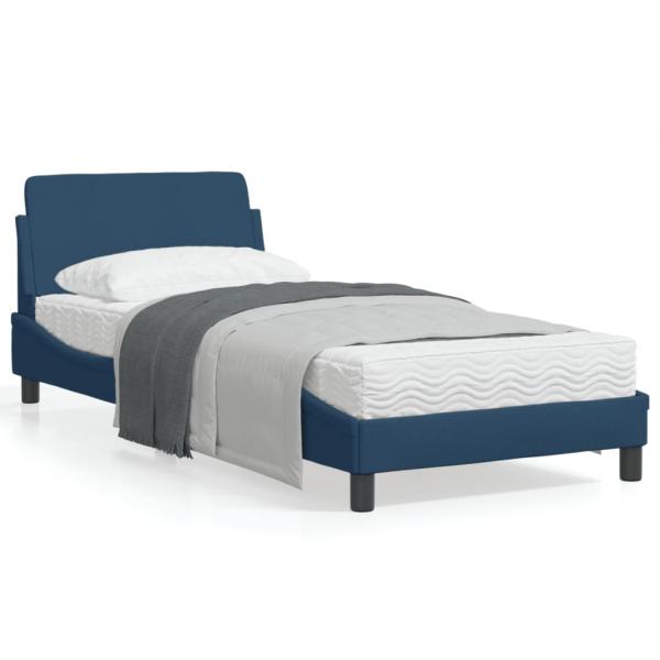 ARDEBO.de - Bettgestell mit Kopfteil Blau 80x200 cm Stoff