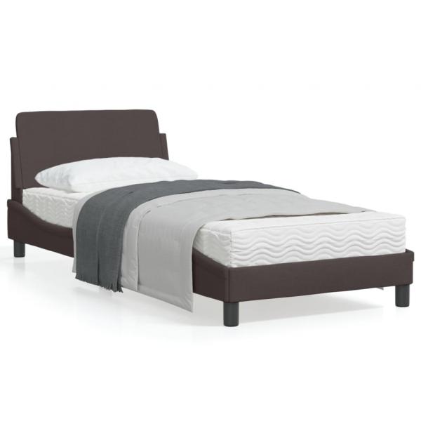 ARDEBO.de - Bettgestell mit Kopfteil Dunkelbraun 90x200 cm Stoff
