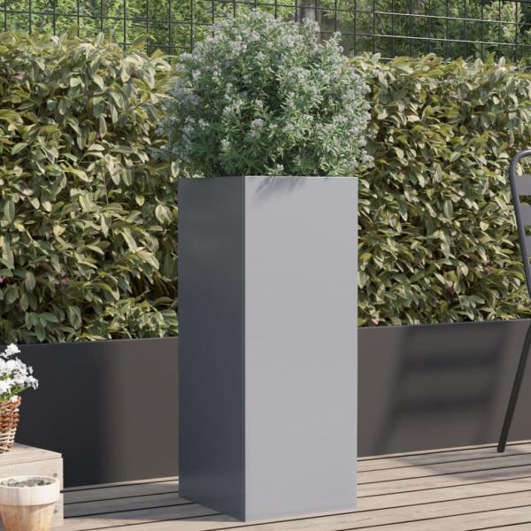 ARDEBO.de - Pflanzkübel Silbern 32x29x75 cm Verzinkter Stahl