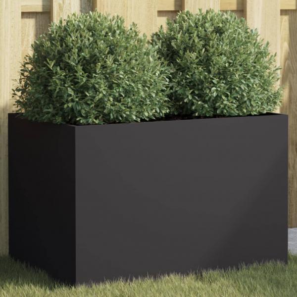 ARDEBO.de - Pflanzkübel Schwarz 62x40x39 cm Kaltgewalzter Stahl