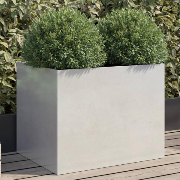 ARDEBO.de - Pflanzkübel Silbern 62x47x46 cm Edelstahl