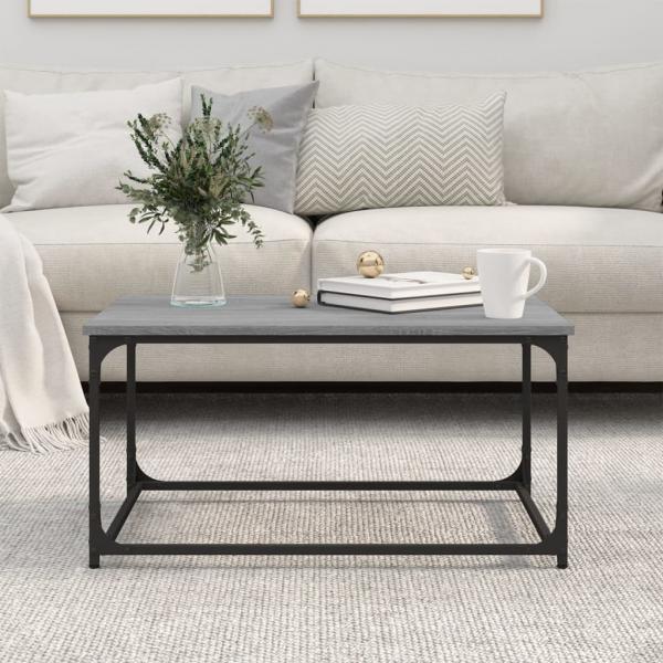 Couchtisch Grau Sonoma 80x50x40 cm Holzwerkstoff und Eisen