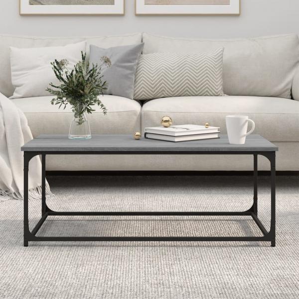 Couchtisch Grau Sonoma 102x50x40 cm Holzwerkstoff und Eisen